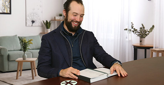 Person doing at home counseling